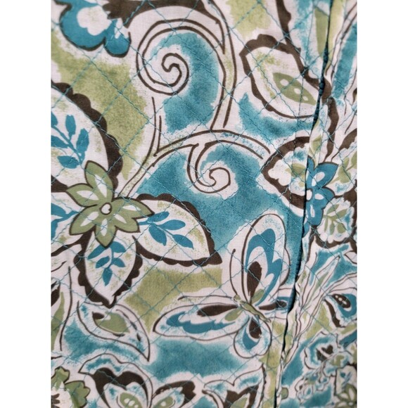 Alfred Dunner Women's Green Cotton Floral Long Sleeve Full Zip Jacket NWT - Picture 4 of 5